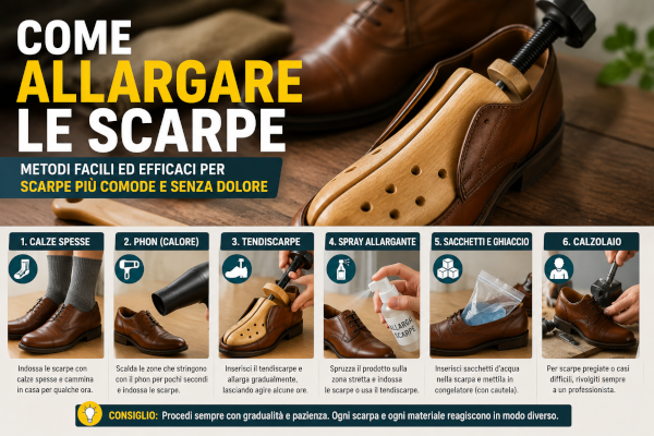 come allargare le scarpe